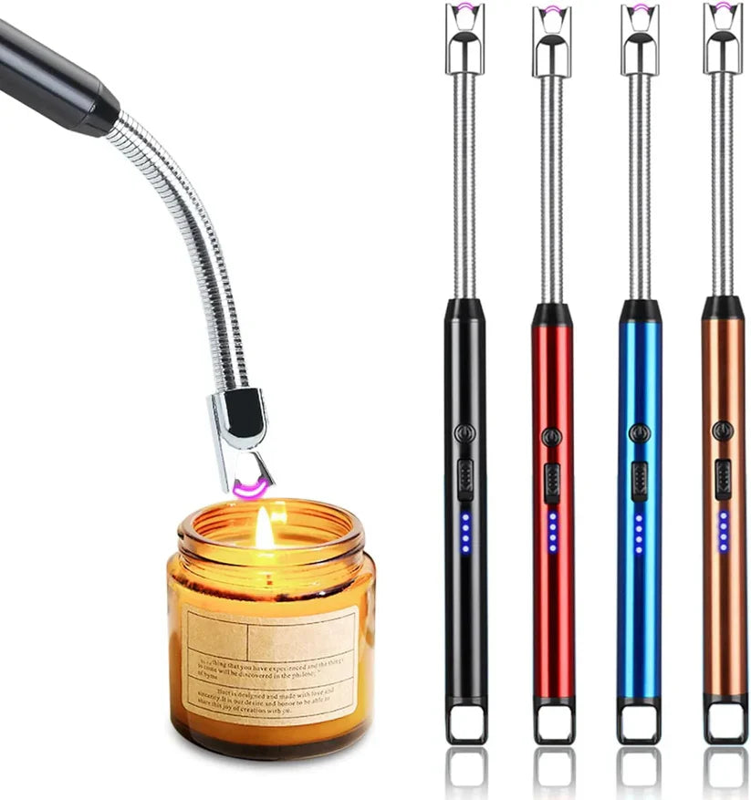 USB Rechargeable Flameless Arc Lighter Flexible and Windproof for Candles, Hiking, Camping, Kitchen, Fireplaces