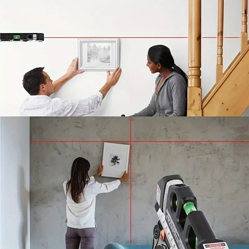 4 in 1 Fixit Laser Level (IMPORTED) Pro 3, 4in1 Multi-Purpose Measuring Tool With 8 Feet Tape